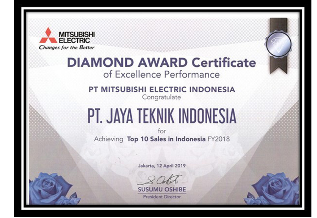 Diamond_award_certificate_jaya_teknik_indonesia